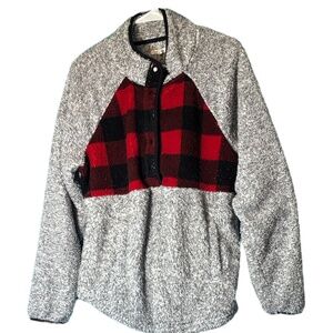 Maurices Gray and Red Fleece Pullover